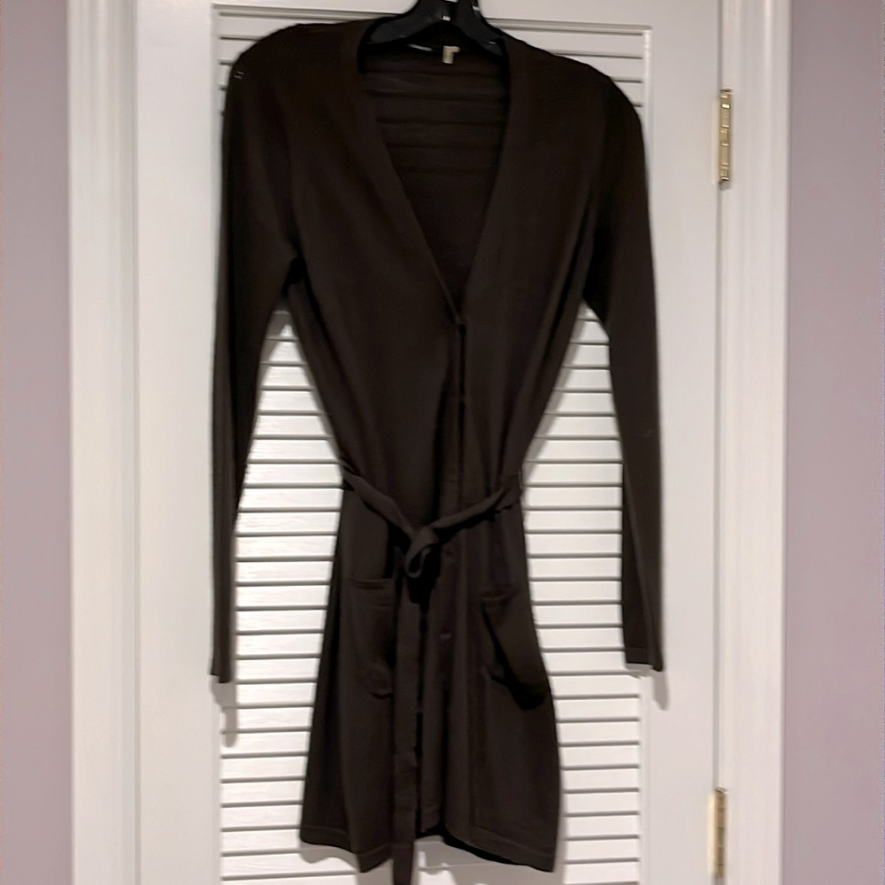 Tahari Long Robe Style Cardigan - Picture 2 of 10